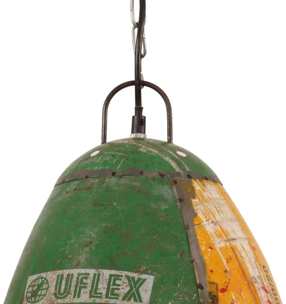 Candeeiro suspenso industrial redondo 25W 32 cm E27 multicor