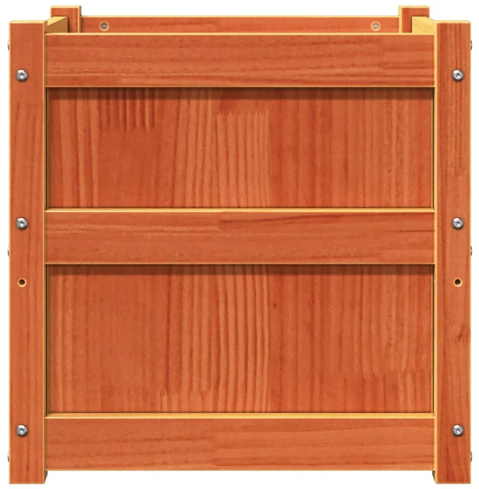 Vasos/floreiras de jardim 2 pcs pinho maciço castanho cera
