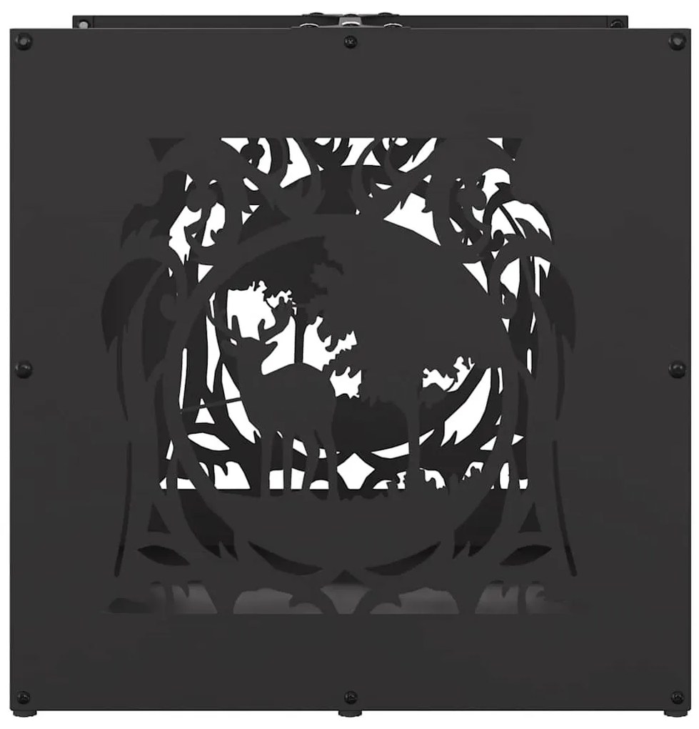 Suporte para lenha 40x40x40 cm aço laminado a frio preto