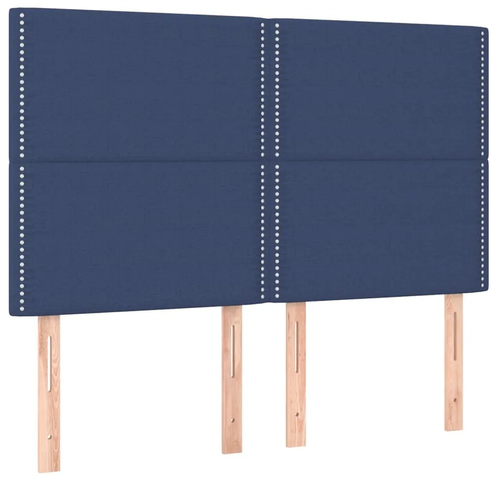 Estrutura de cama sem colchão 140x200 cm tecido azul