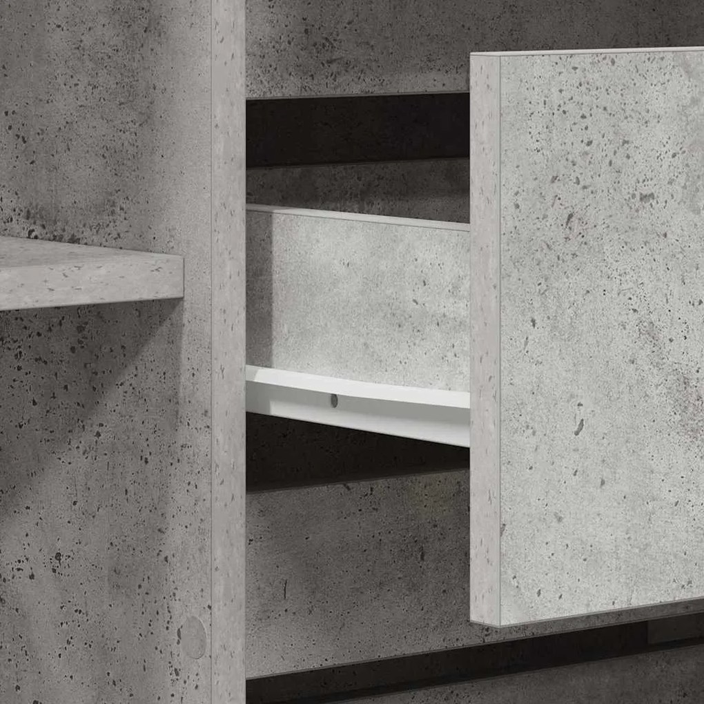 Sideboard Cinzento de Concreto 120x41x75 cm em Madeira Engenheirada