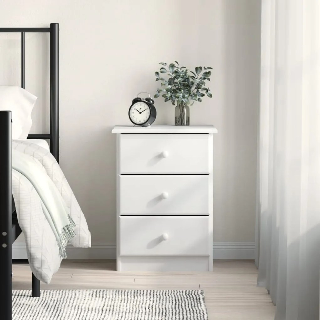 Mesa de cabeceira ALTA 41x35x55,5 cm pinho maciço branco