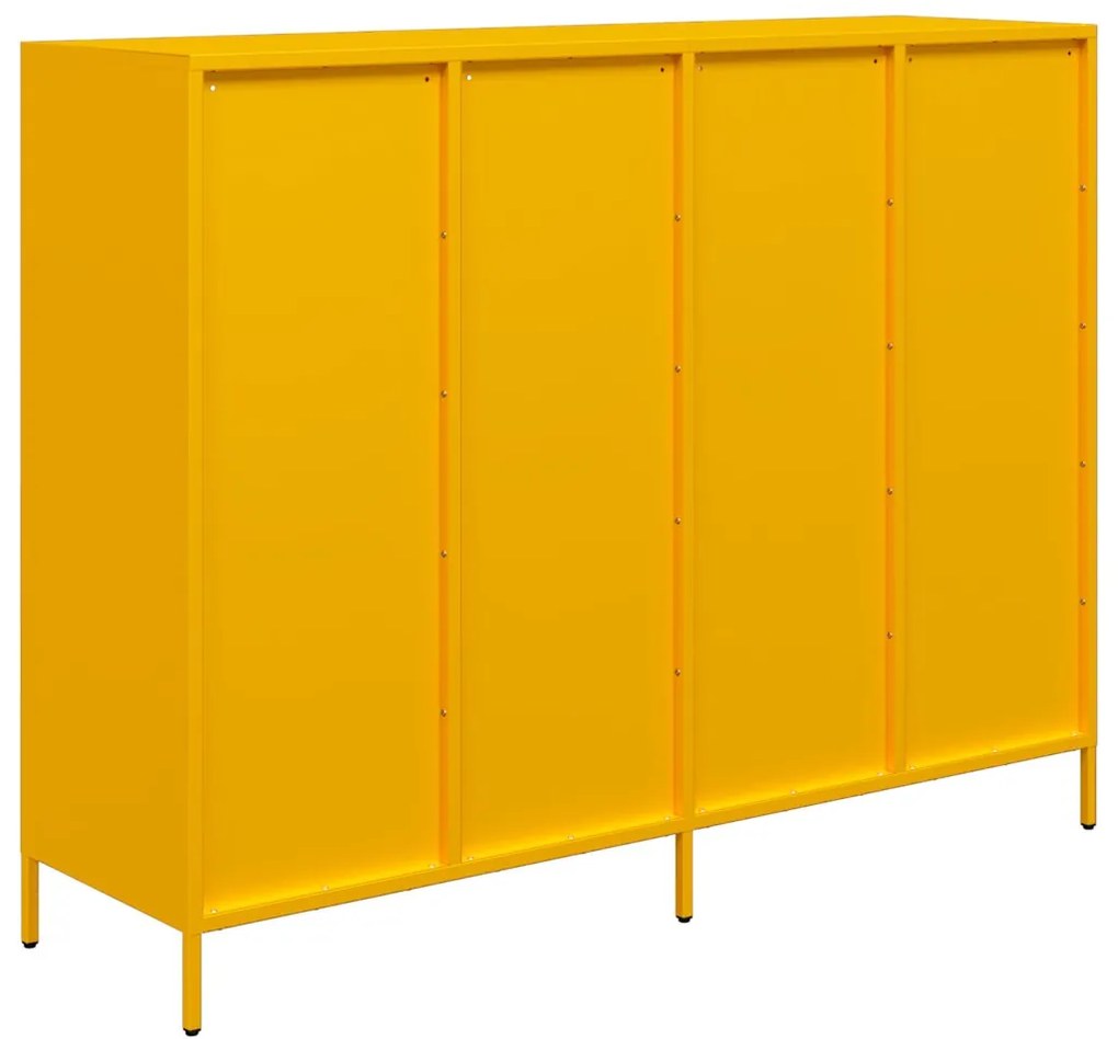Aparador 135x39x103,5 cm aço laminado a frio amarelo mostarda