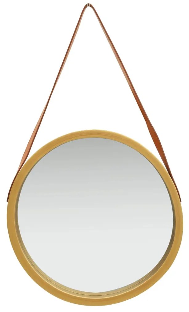 Espelho de parede com alça 50 cm dourado