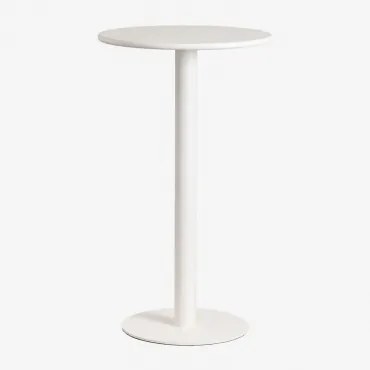 Mesa Alta Redonda Ø60 Cm Em Ferro Mizzi Branco Glacial - Sklum