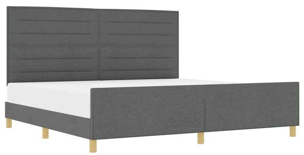 Estrutura de Cama de Tecido Cinza Escuro vidaXL 200x200 cm