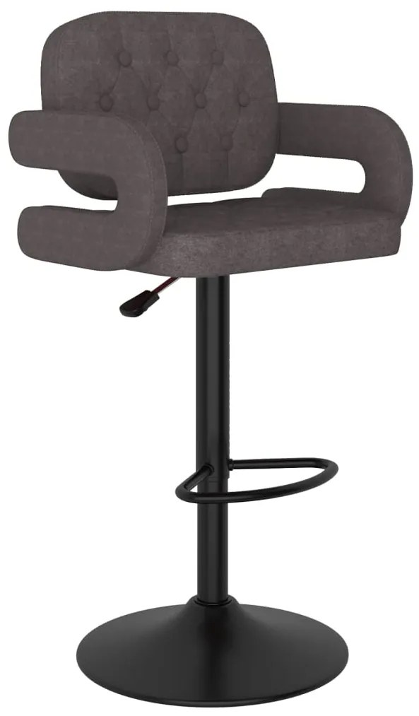 Bancos de bar 2 pcs tecido cinzento-acastanhado