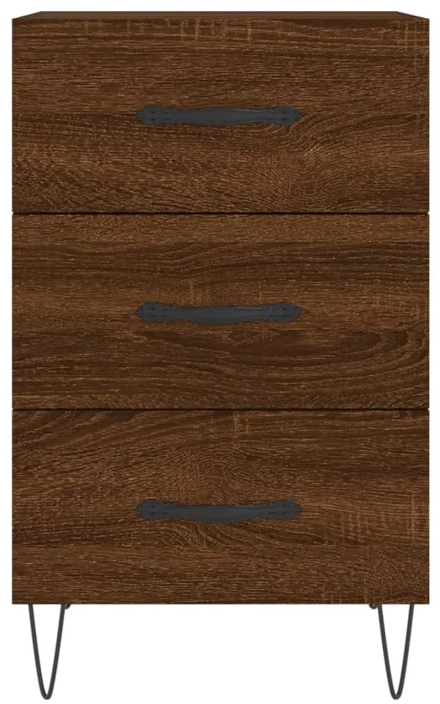 Mesa cabeceira 40x40x66 cm derivados madeira carvalho castanho