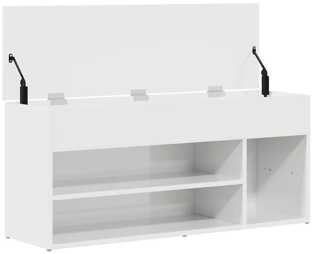 Banco sapateira 102x30,5x45 cm branco brilhante