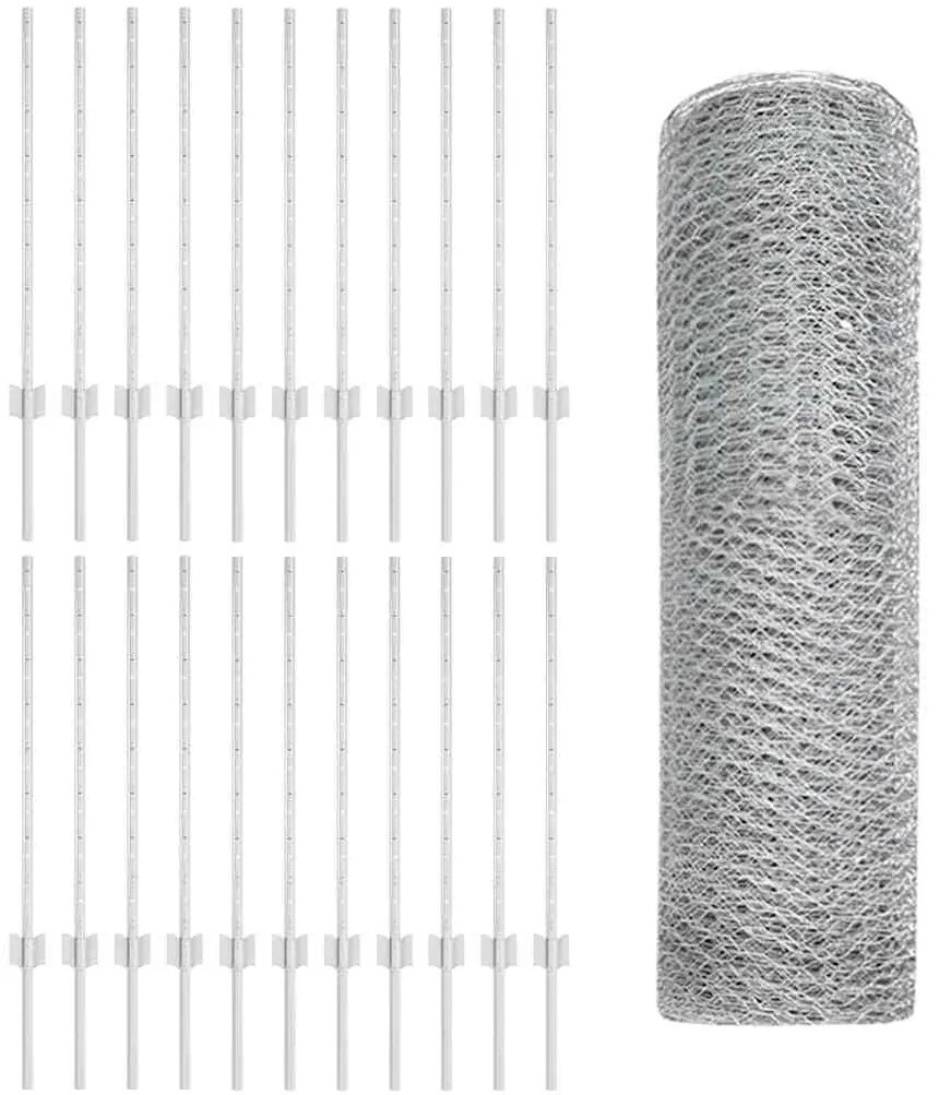 Postes de Cerca 11 pcs U-Channel 80 cm Aço Galvanizado