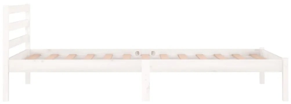 Estrutura de cama 90x200 cm pinho maciço branco