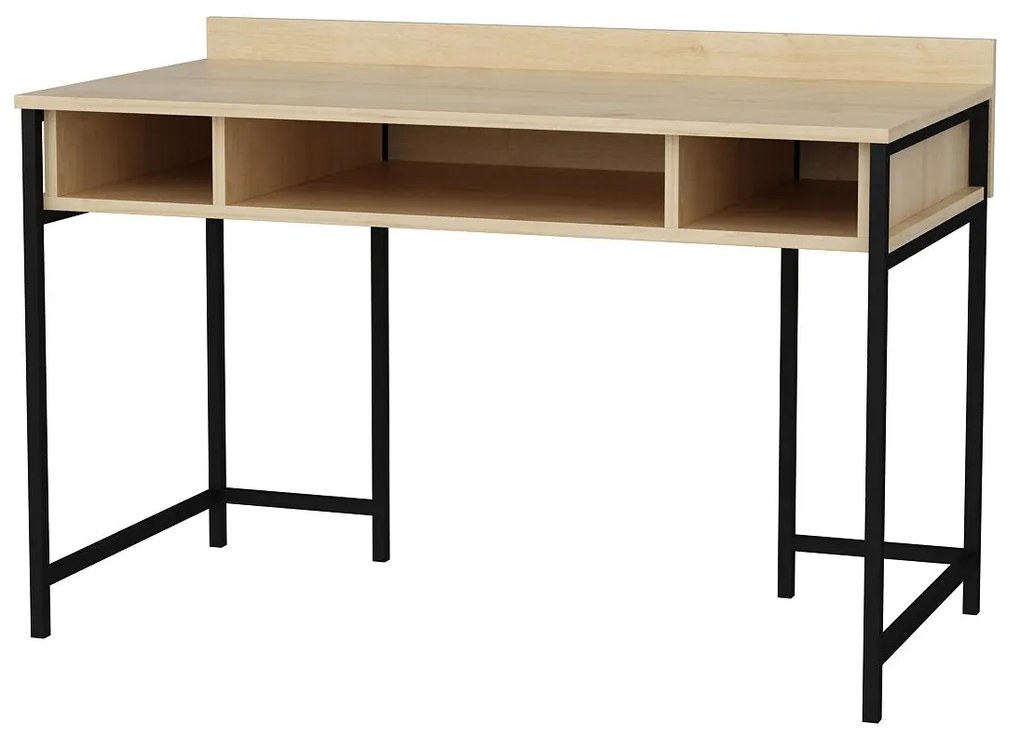 Secretária de Estudo Alma - Preto Carvalho - Largura 120cm Profundidad