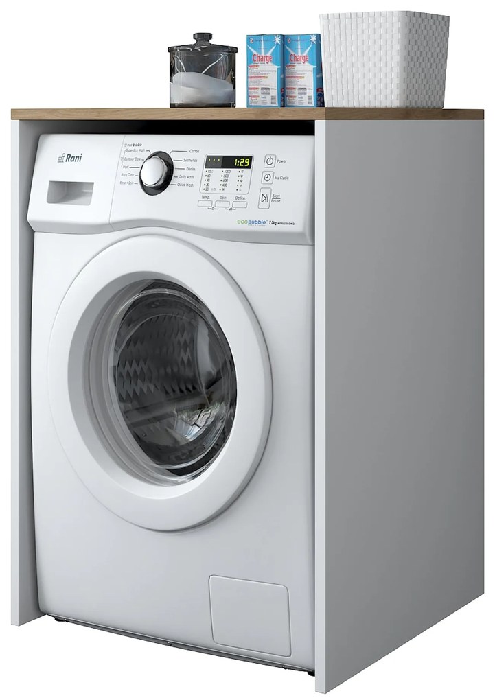 Armário para Máquina de Lavar KD103 – Nogueira/Branco – 65x91,8x60 cm
