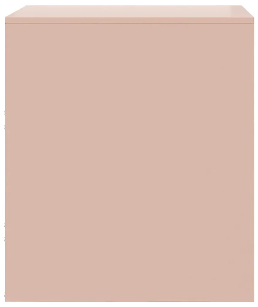 Mesas de cabeceira 2 pcs 34,5x39x44 cm aço rosa