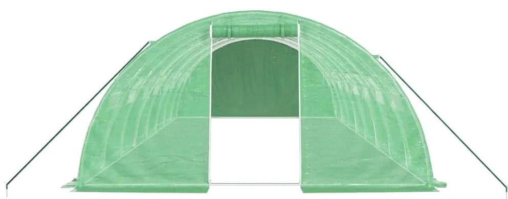Estufa com estrutura de aço 32 m² 8x4x2 m verde