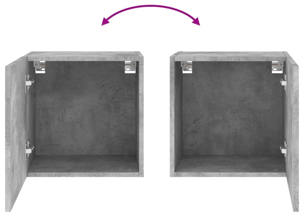 Móveis de parede p/ TV 2pcs 40,5x30x40cm madeira cinza cimento