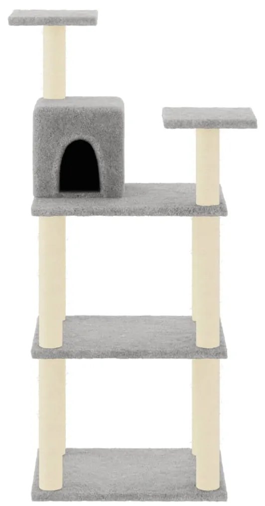 Árvore p/ gatos postes arranhadores sisal 118,5 cm cinza-claro