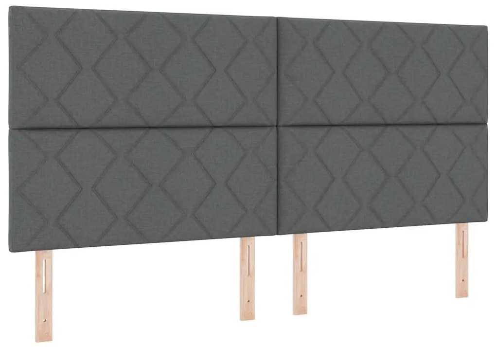 Cabeceira Cinza Escuro, Design de Blocos de Diamante, 200 cm em Tecido