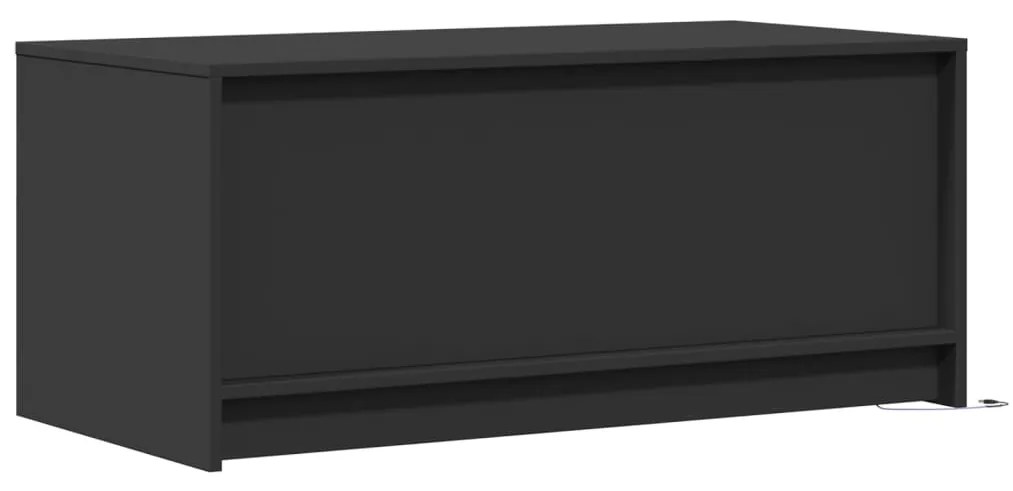 Mesa de centro com luzes LED derivados de madeira preto