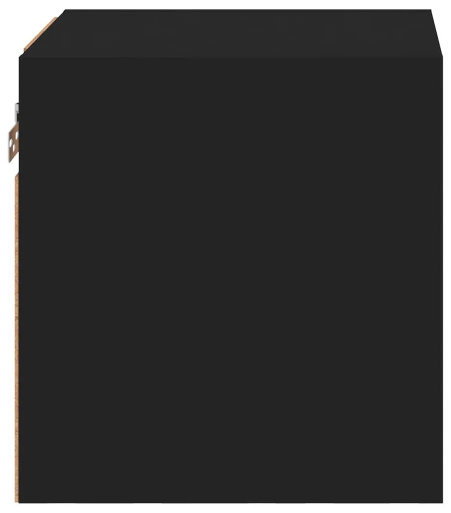 Móveis de parede p/ TV com luzes LED 2 pcs 30x28,5x30 cm preto