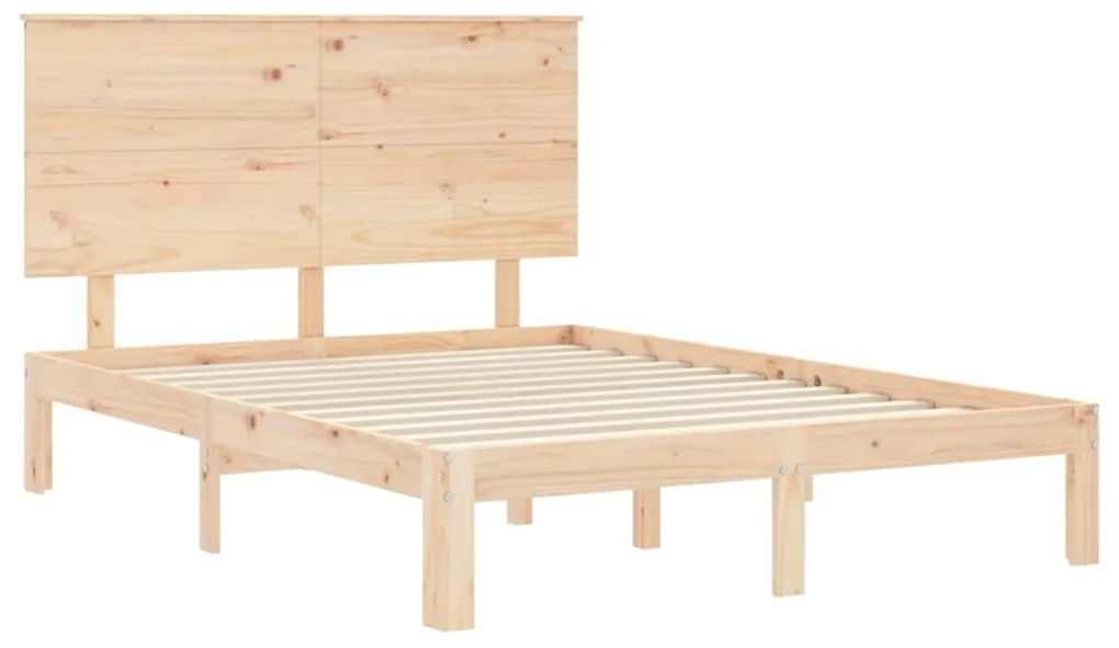 Estrutura de cama com cabeceira 120x200 cmmadeira maciça