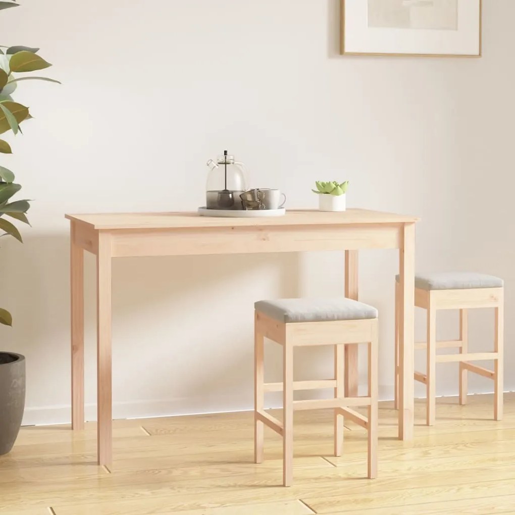Mesa de jantar 110x55x75 cm madeira de pinho maciça