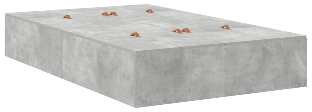 Estrado de cama com arrumação Cinza Concreto 120x200 cm