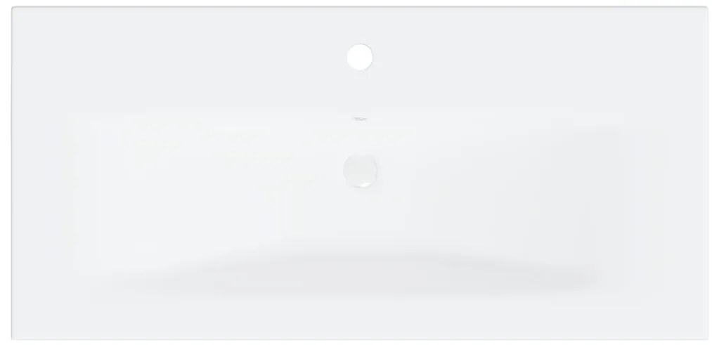 Conjunto de móveis de casa de banho derivados de madeira branco