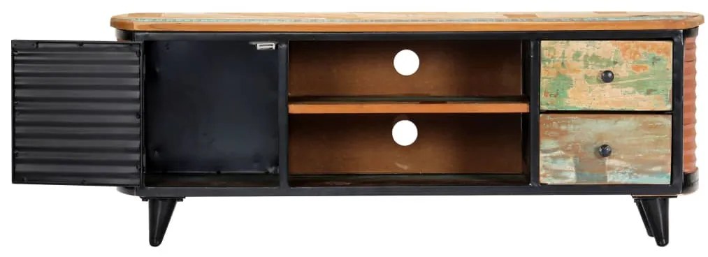 Móvel de TV 120x30x45 cm madeira recuperada maciça
