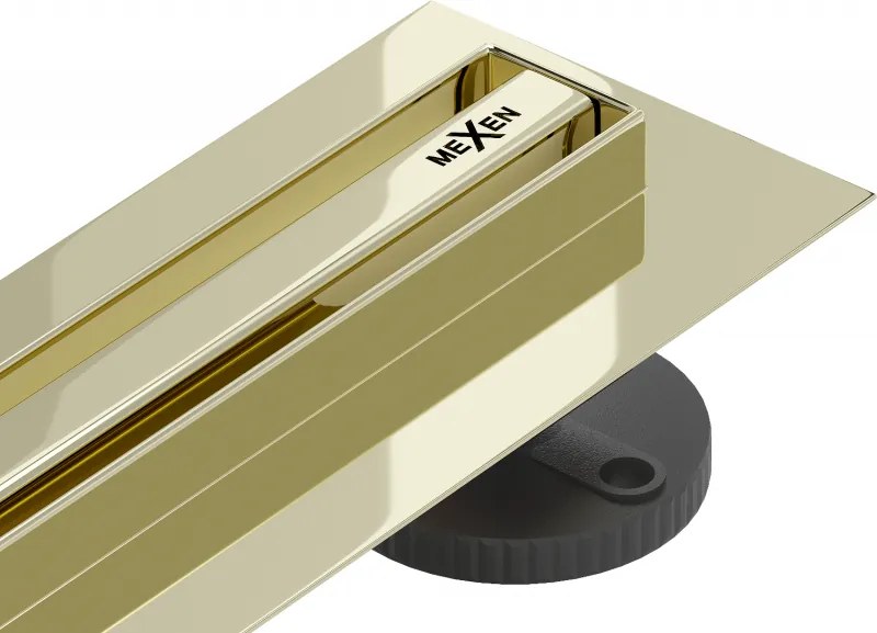 Mexen Flat 360° Slim ralo linear rotativo 120 cm, dourado - 1541120