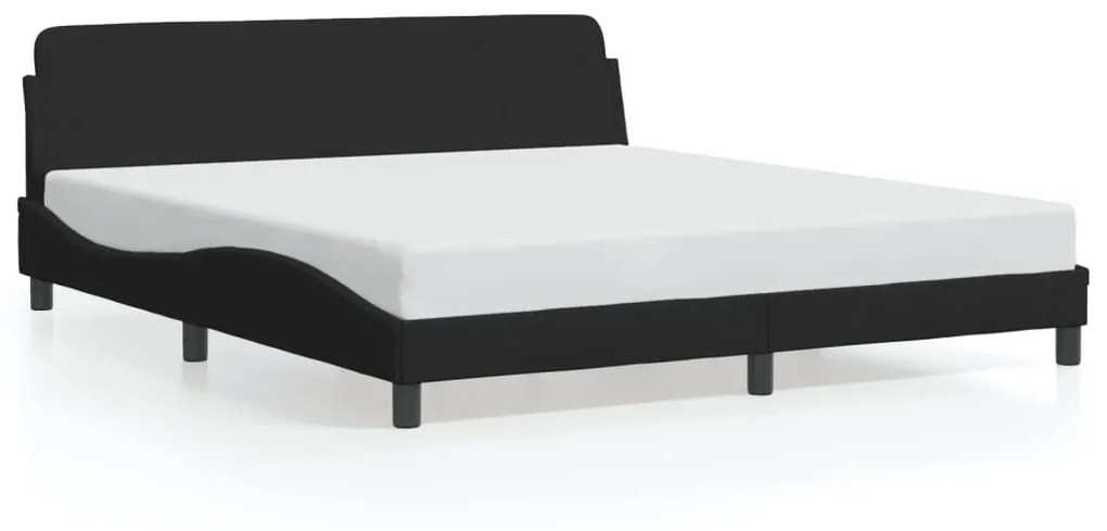 Estrutura de cama c/ cabeceira 180x200 cm veludo preto