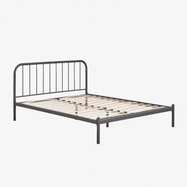 Cama Em Ferro Asteri Cinza Grafito & 160 X 200 Cm - Sklum