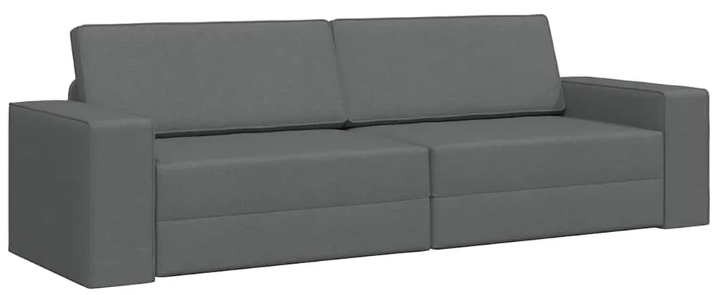 Sofá Cama de Chão 2 em 1 Cinza Escuro 245x150x60.5 cm Tecido