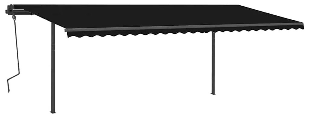 Toldo automático com LED e sensor de vento 6x3 m antracite