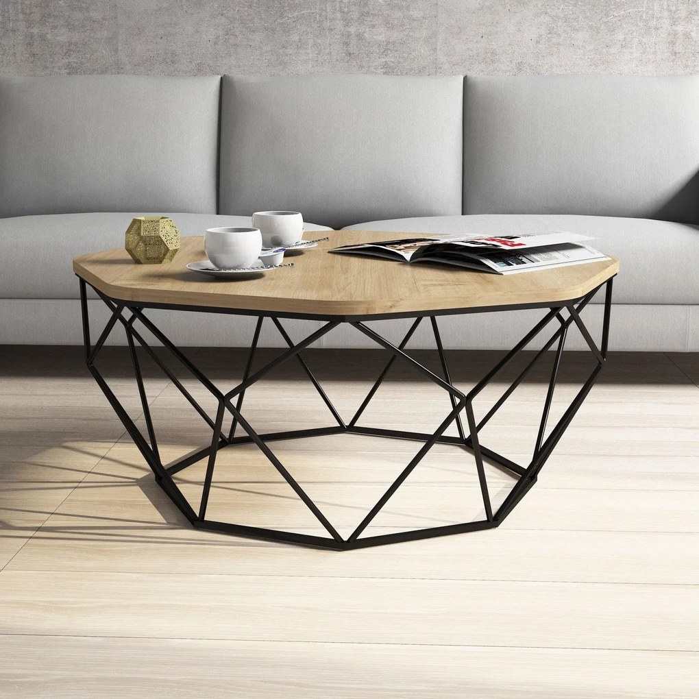 Mesa de Centro Diamond – Carvalho – 90x38x90 cm