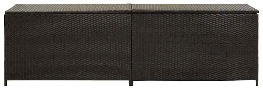 Caixa de arrumação para jardim 200x50x60 cm vime PE castanho