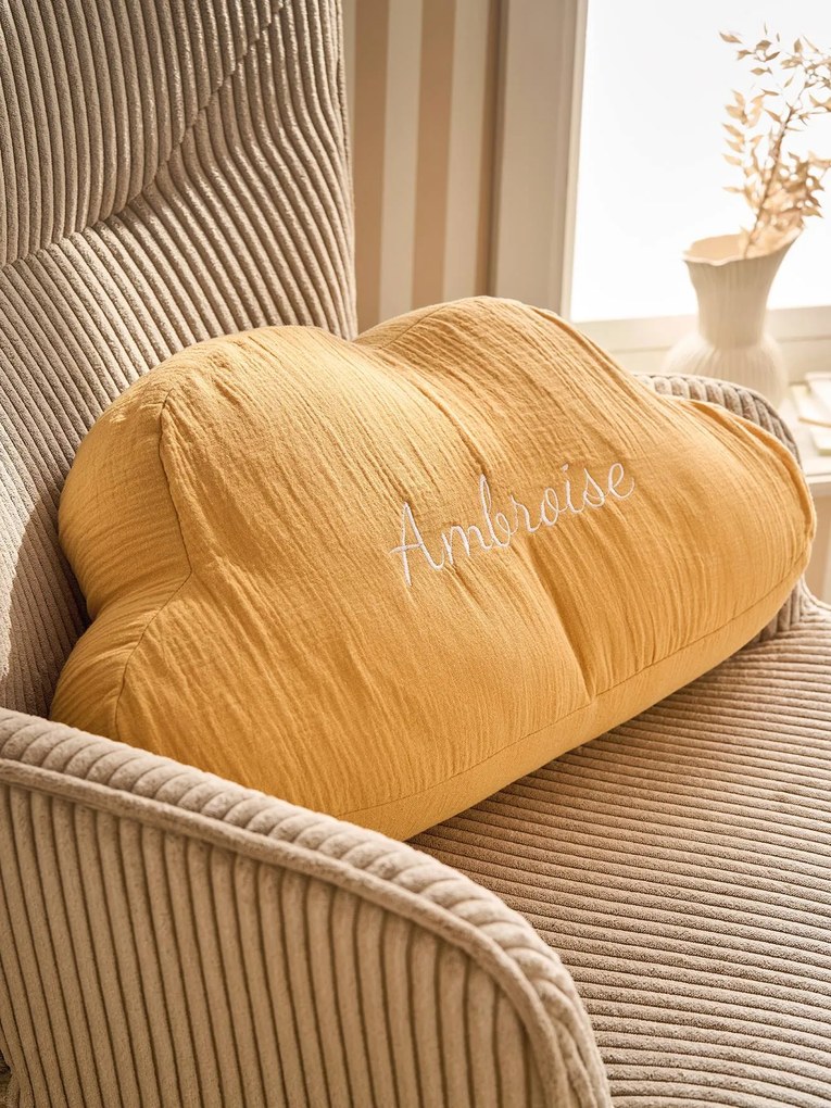 Almofada personalizável em gaze de algodão, Nuvem canela