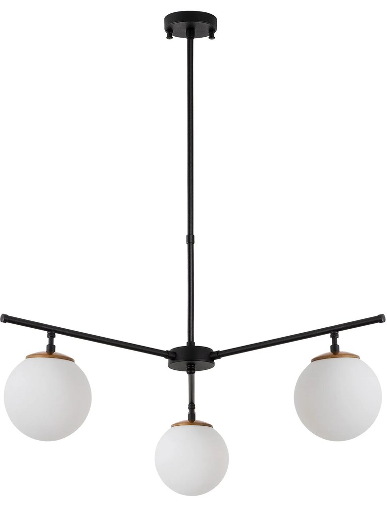 Candeeiro de Teto Atmaca – Preto, Dourado e Branco – 70 x 70 cm