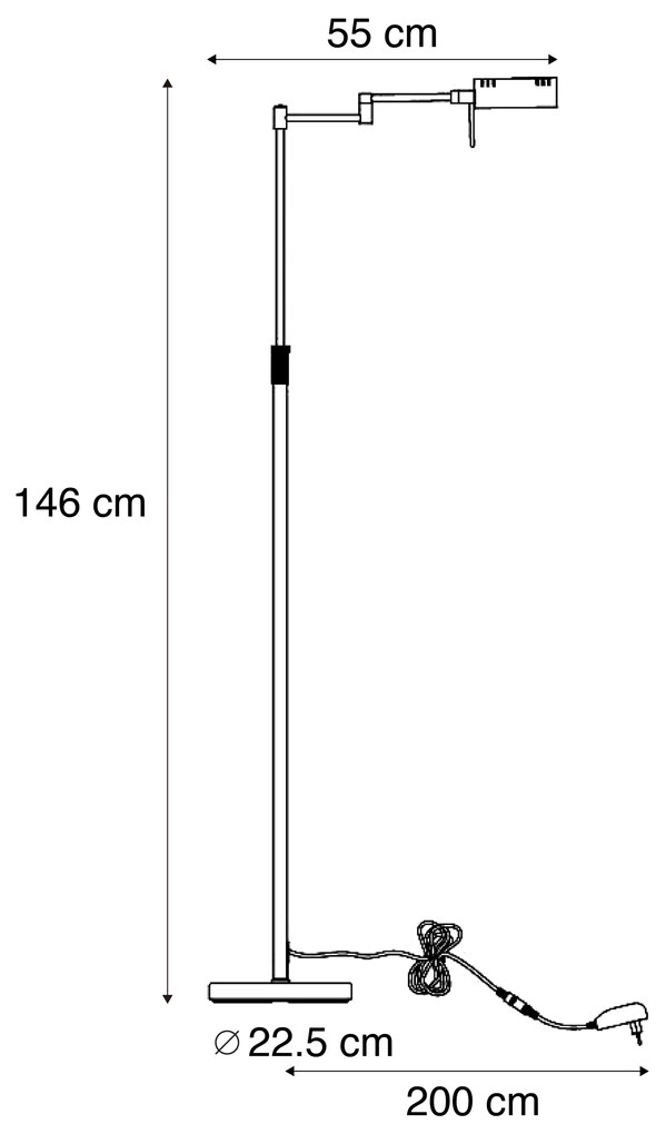 Candeeiro de pé de design bronze escuro incluindo LED com dimmer de toque - Notia Moderno