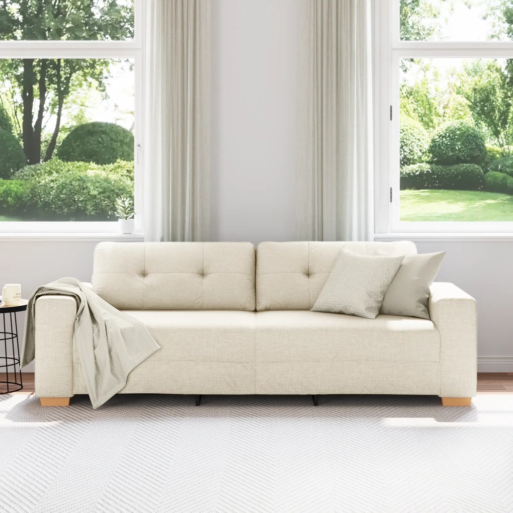 Sofá de 3 Lugares vidaXL em Linho 180 cm
