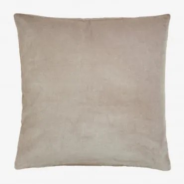 Almofada Quadrada 40x40 Cm Em Veludo De Algodão Enid Creme Cannoli - Sklum