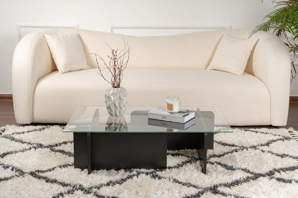 Mesa de Café Flavio - Preto Madeira - 105x30x65cm