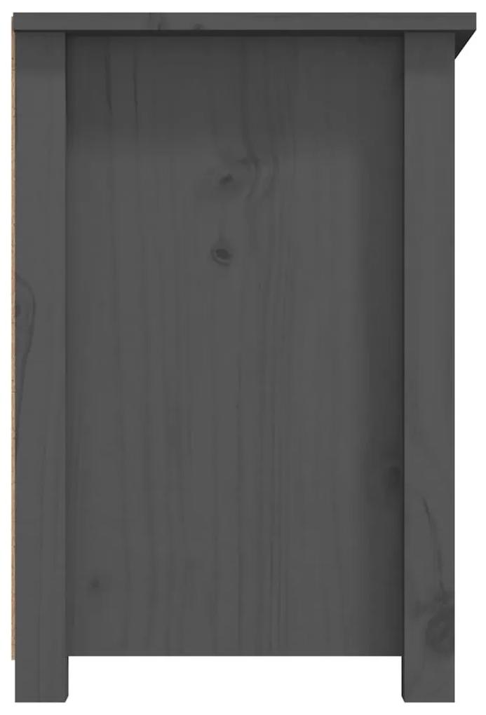 Móvel de TV 79x35x52 cm madeira de pinho maciça cinzento