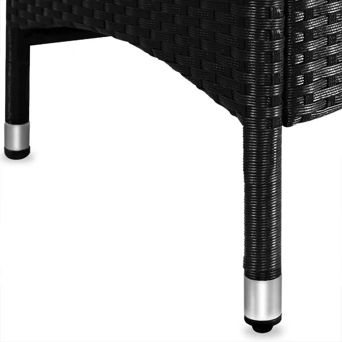Conjunto de jardim em Polyrattan Rio com 1 Mesa e 8 Cadeiras preto