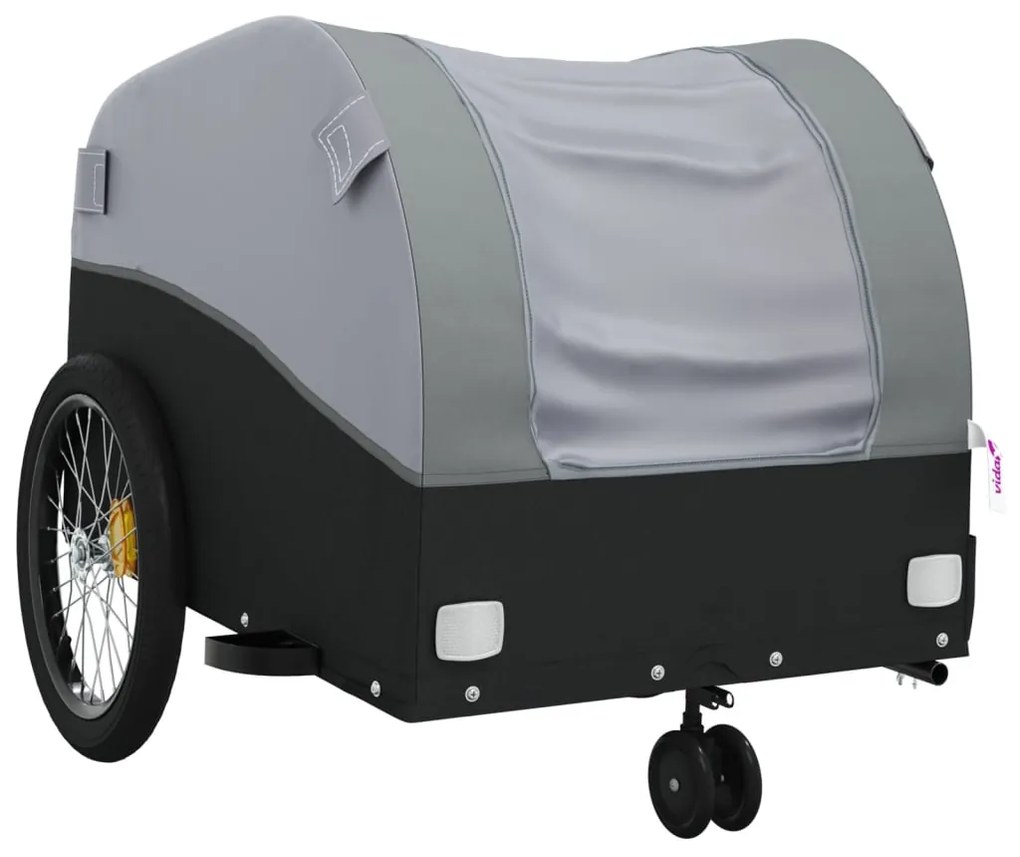 Reboque para bicicleta 30 kg ferro preto e cinza