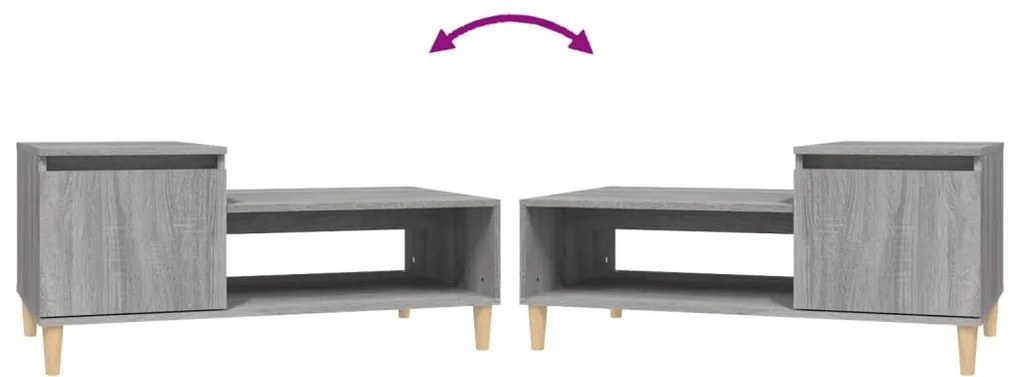 Mesa de centro 100x50x45 cm derivados madeira cinzento sonoma