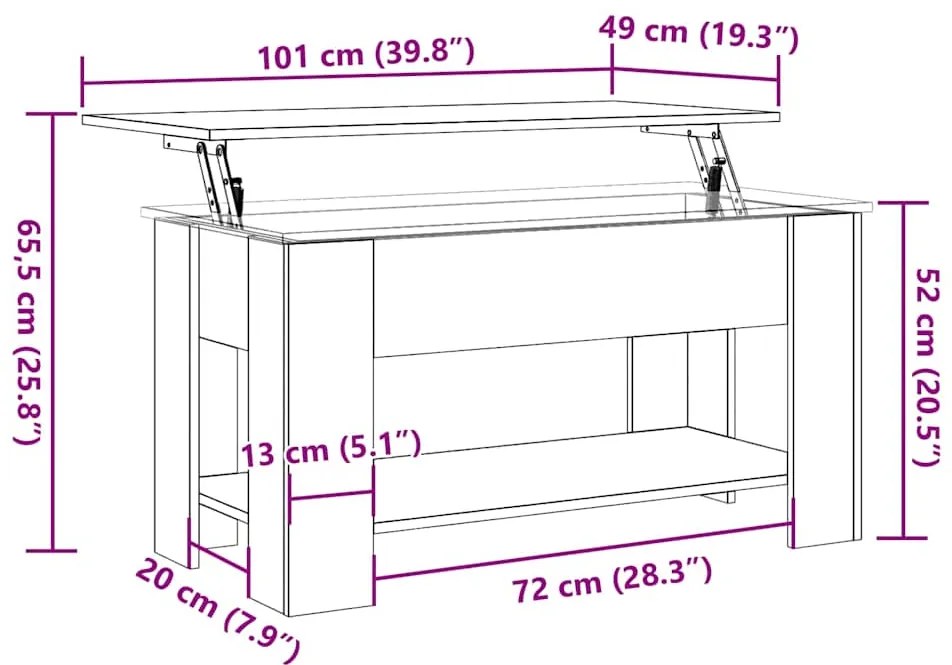 Mesa de centro madeira antiga 101x49x52 cm madeira trabalhada