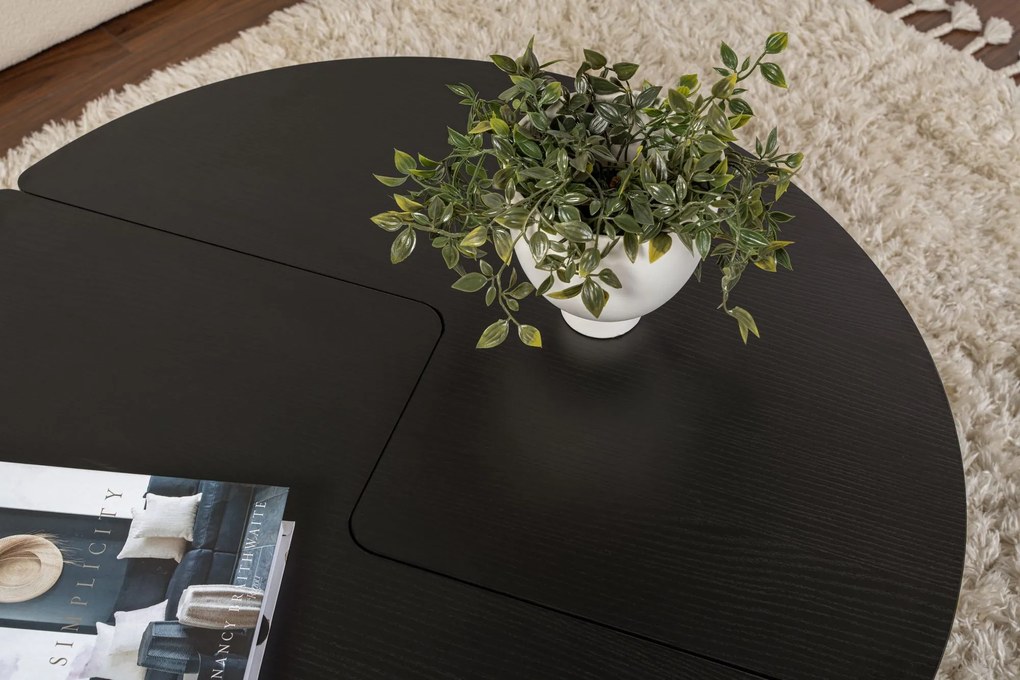 Mesa de Café Moira - Madeira Preta - Ø90x41 cm