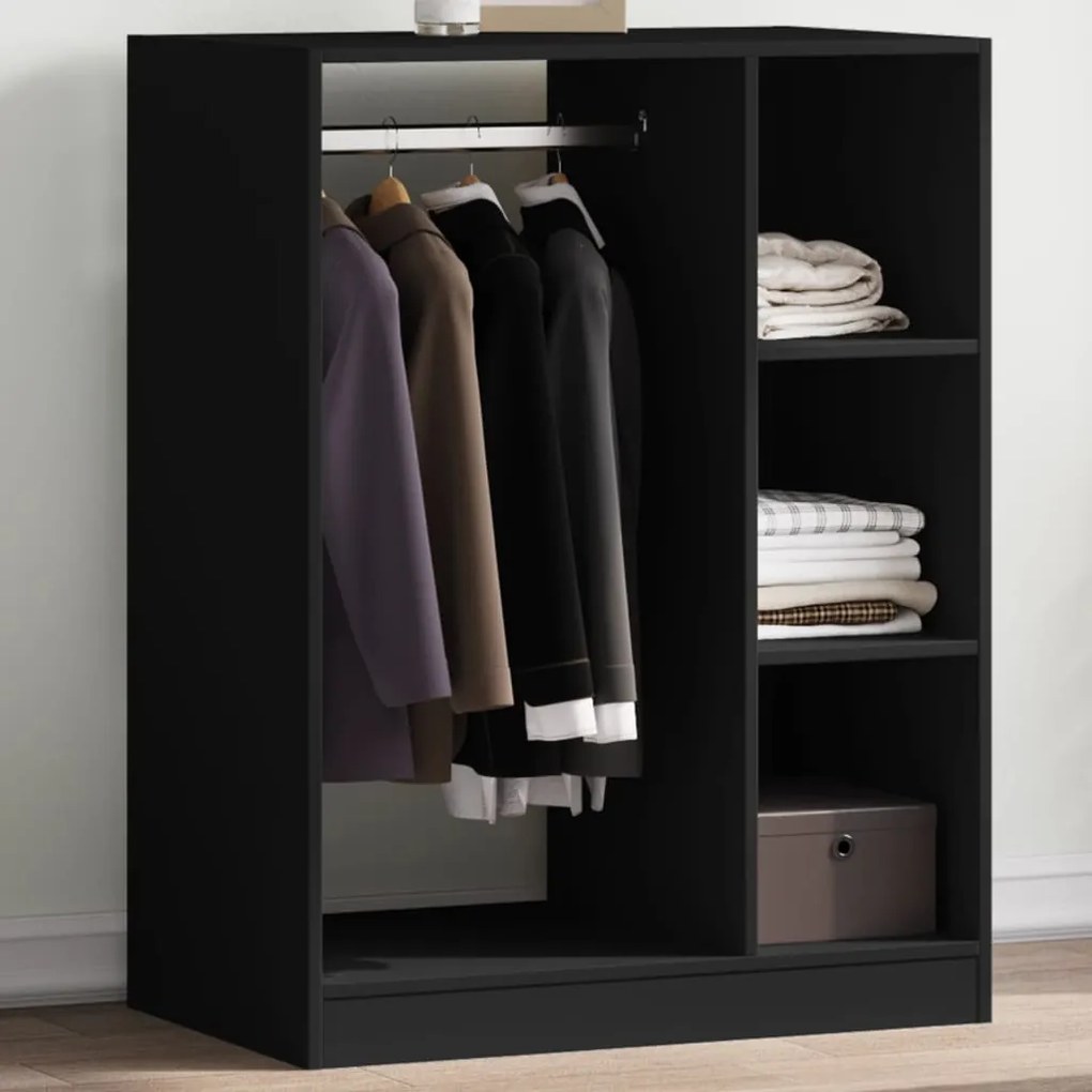 vidaXL Roupeiro 77x48x102 cm derivados de madeira preto