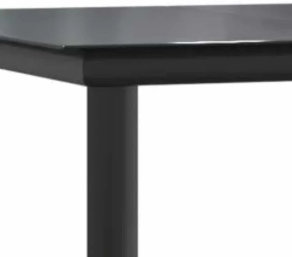 Conjunto de jantar jardim 7 peças vidro vime PE preto